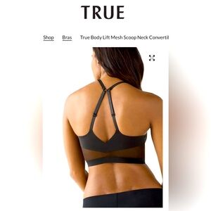 TRUE & Co True Body Lift Mesh Scoop Neck Convertible Strap Bra. Size Large